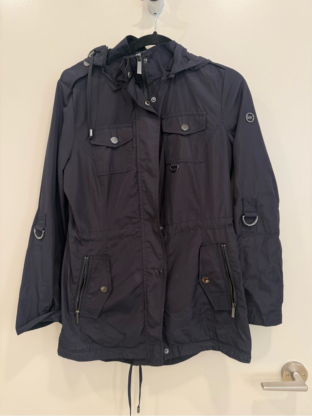 Michael Kors Navy Raincoat with Hood